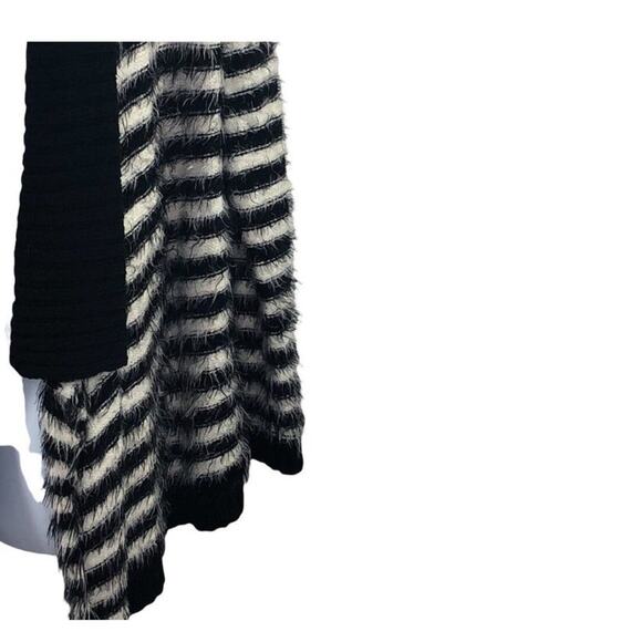 Anthropologie Pleione Striped Eyelash Open-Front Sweater NWT Large - Picture 7 of 16